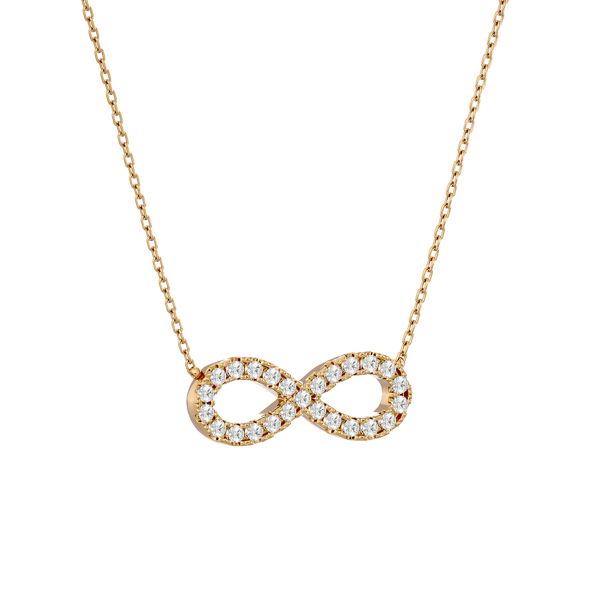 Infinity - Diamond Pendant - Yellow Gold - Superior Stirling