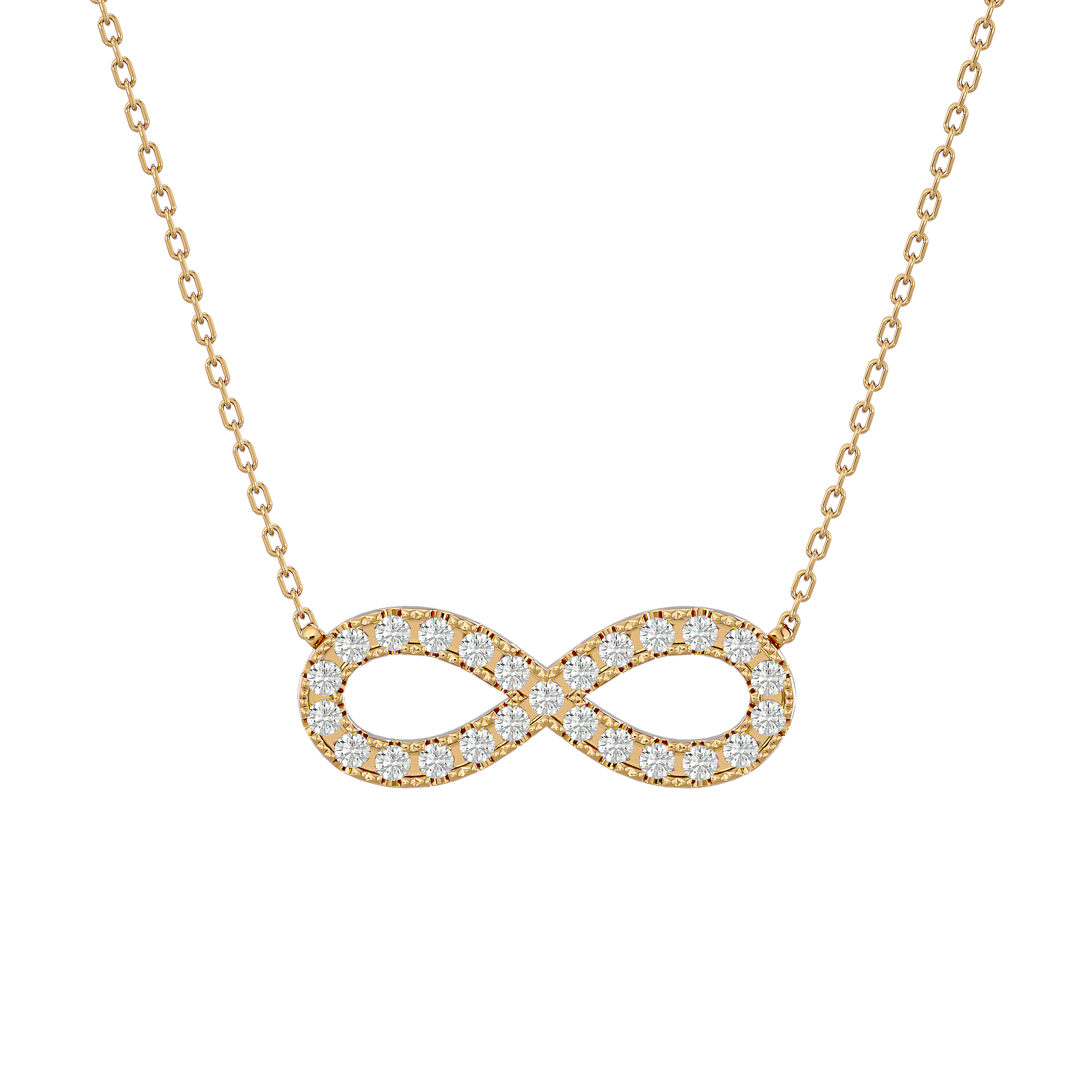 Infinity - Diamond Pendant - Yellow Gold - Superior Stirling