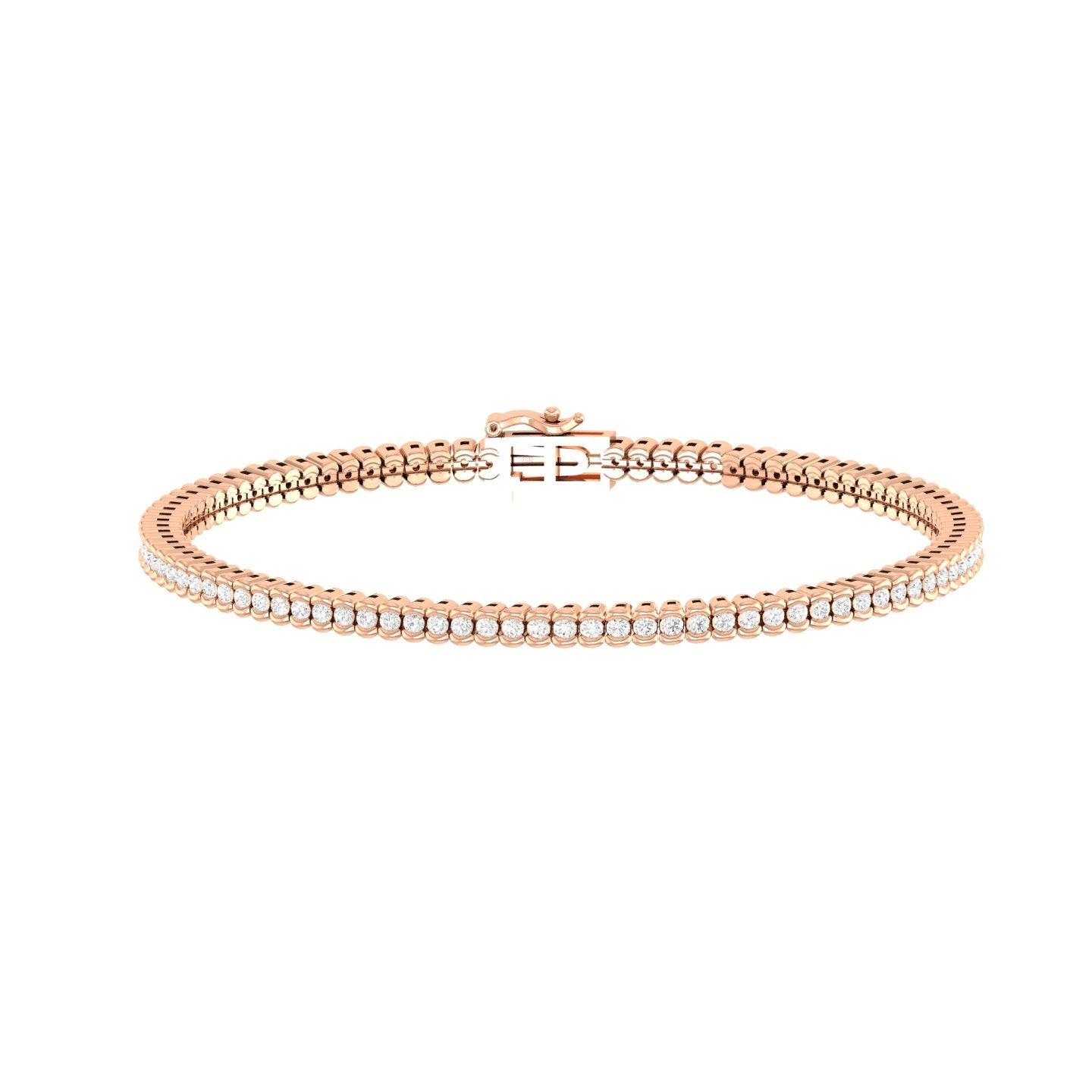 Kase - Diamond Tennis Bracelet - Rose Gold - Superior Stirling