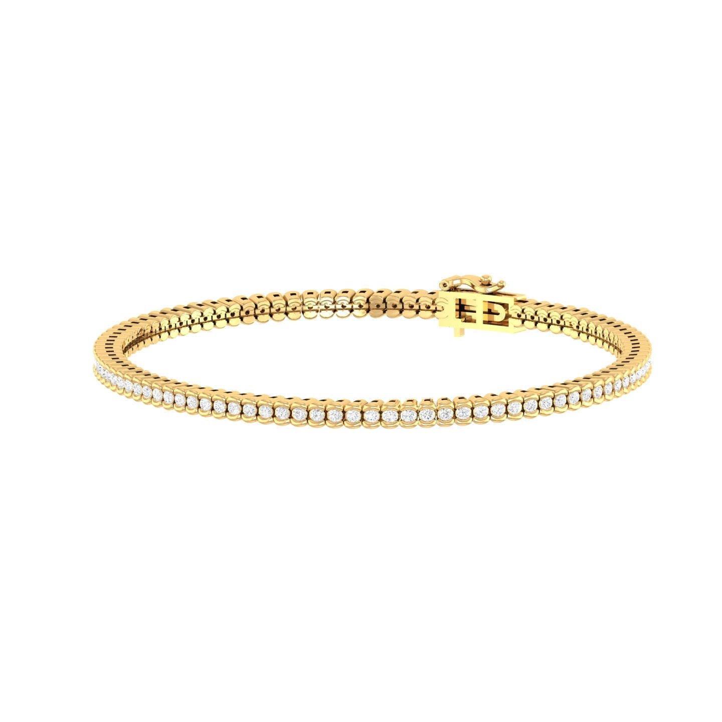 Kase - Diamond Tennis Bracelet - Yellow Gold - Superior Stirling