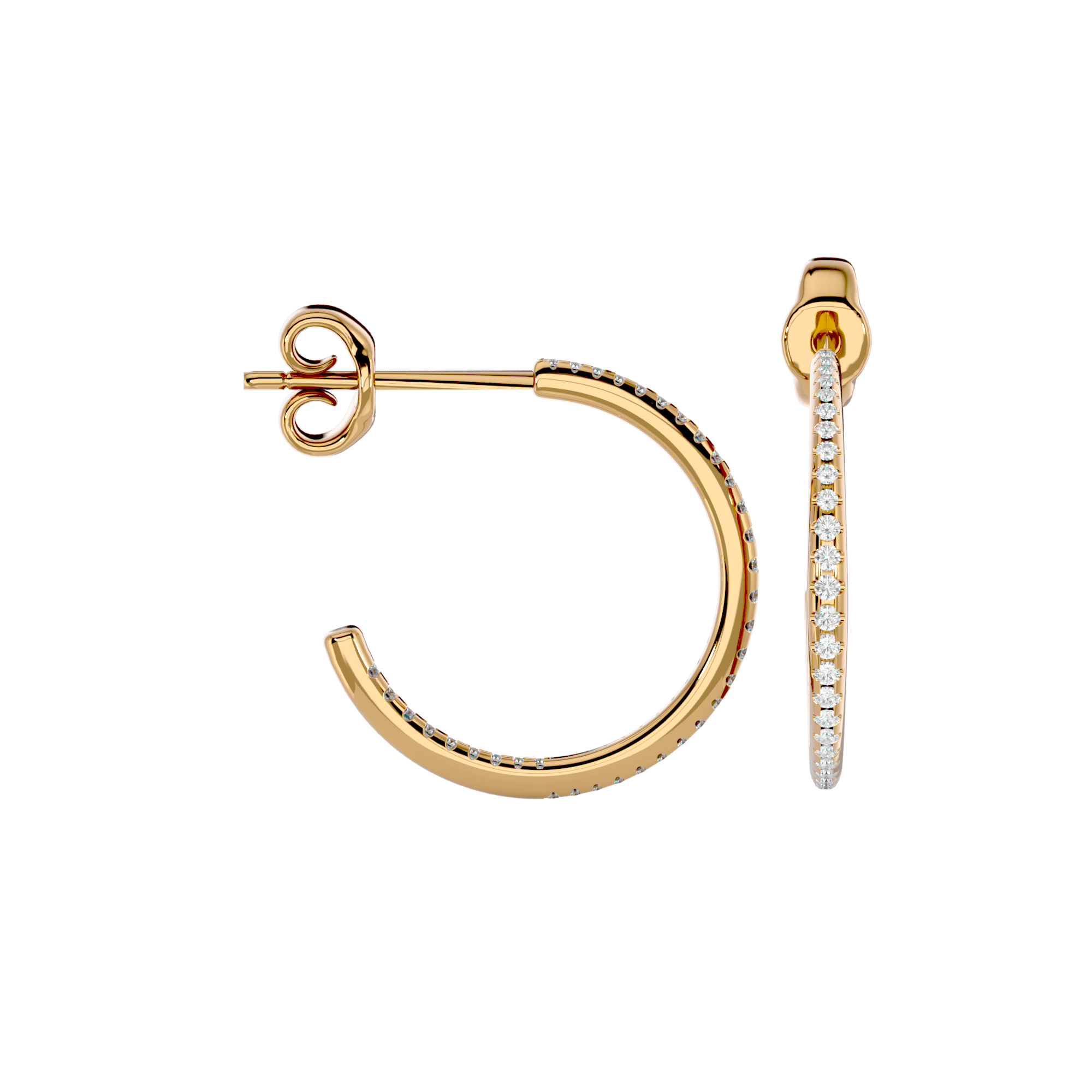 Loyalis - Diamond Earrings - Yellow Gold - Superior Stirling