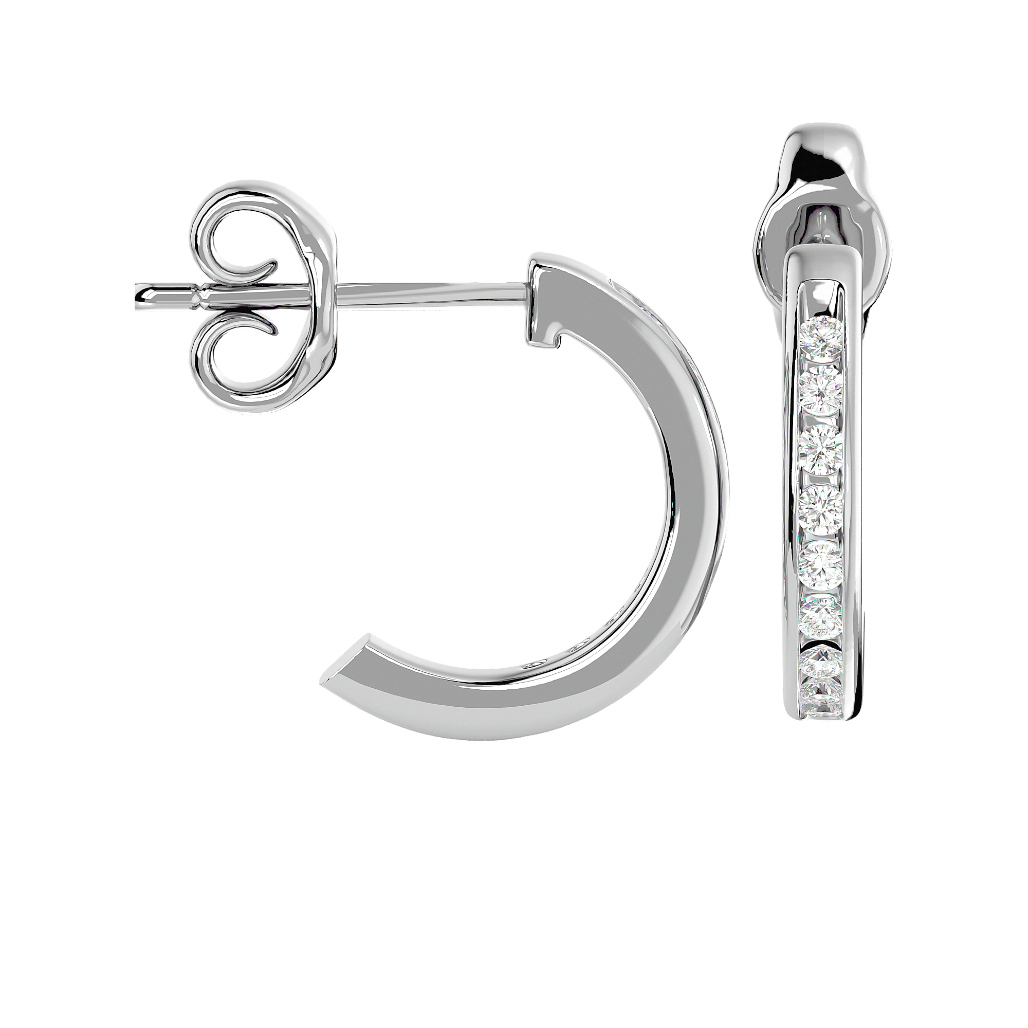 Merav - Diamond Earrings - White Gold - Superior Stirling