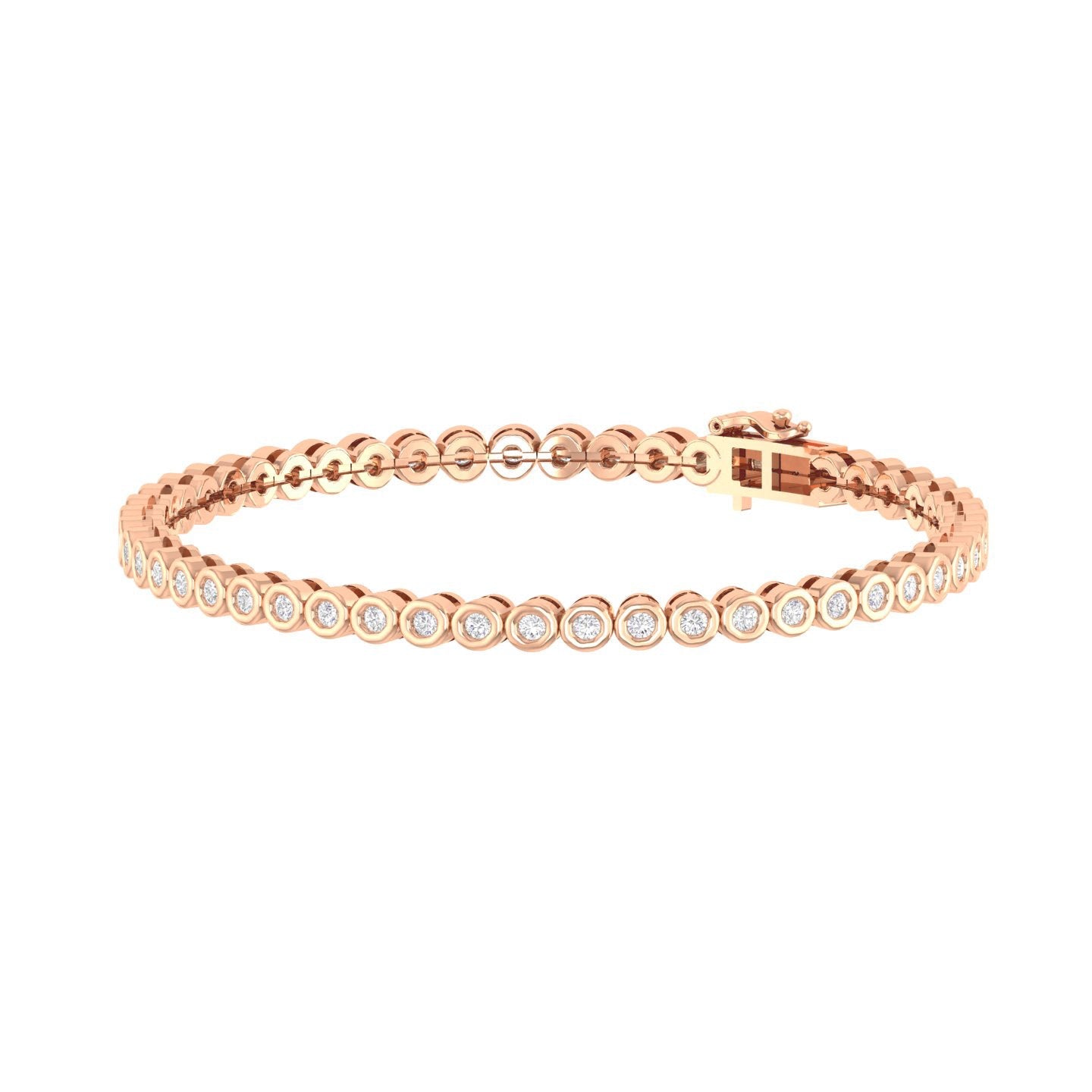 Monic - Diamond Tennis Bracelet - Rose Gold - Superior Stirling