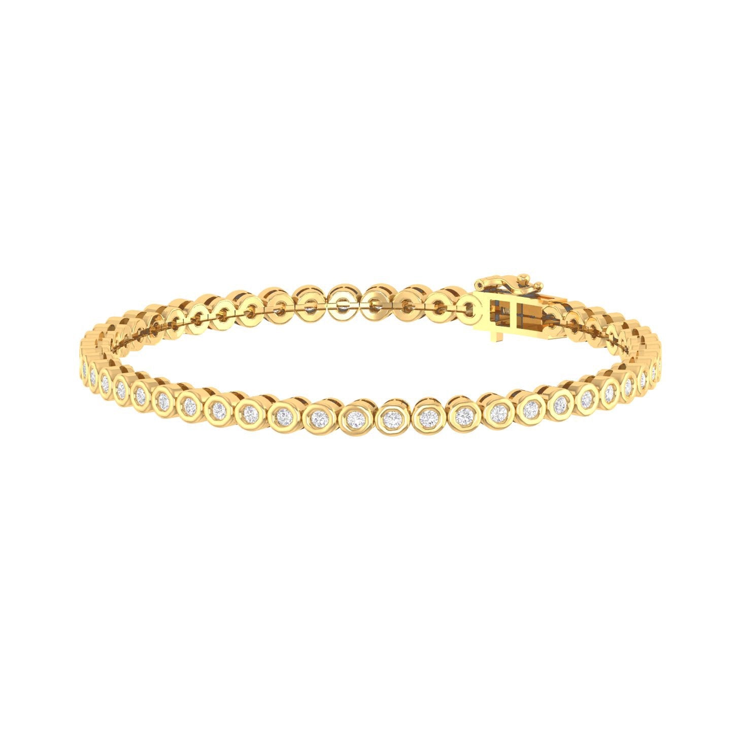 Monic - Diamond Tennis Bracelet - Yellow Gold - Superior Stirling