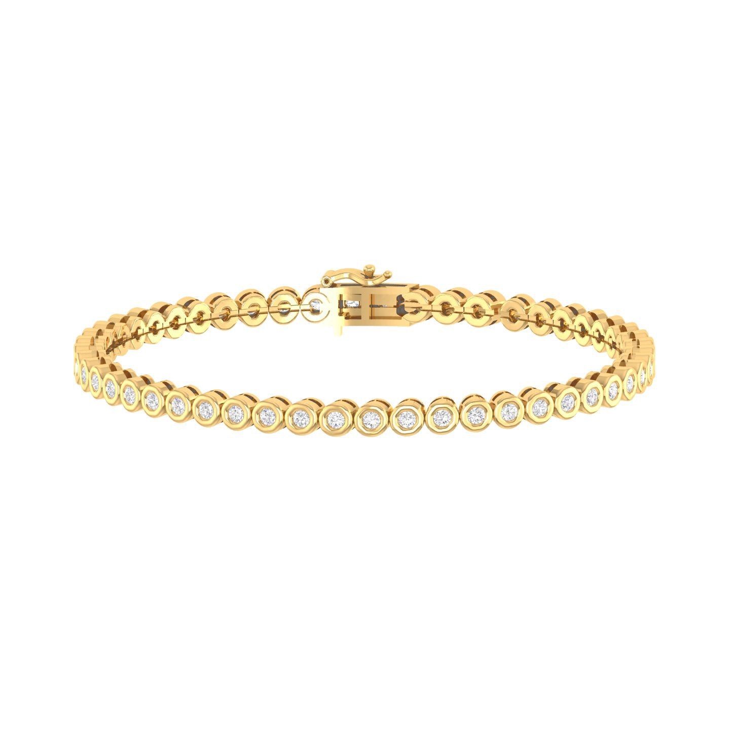 Monic - Diamond Tennis Bracelet - Yellow Gold - Superior Stirling