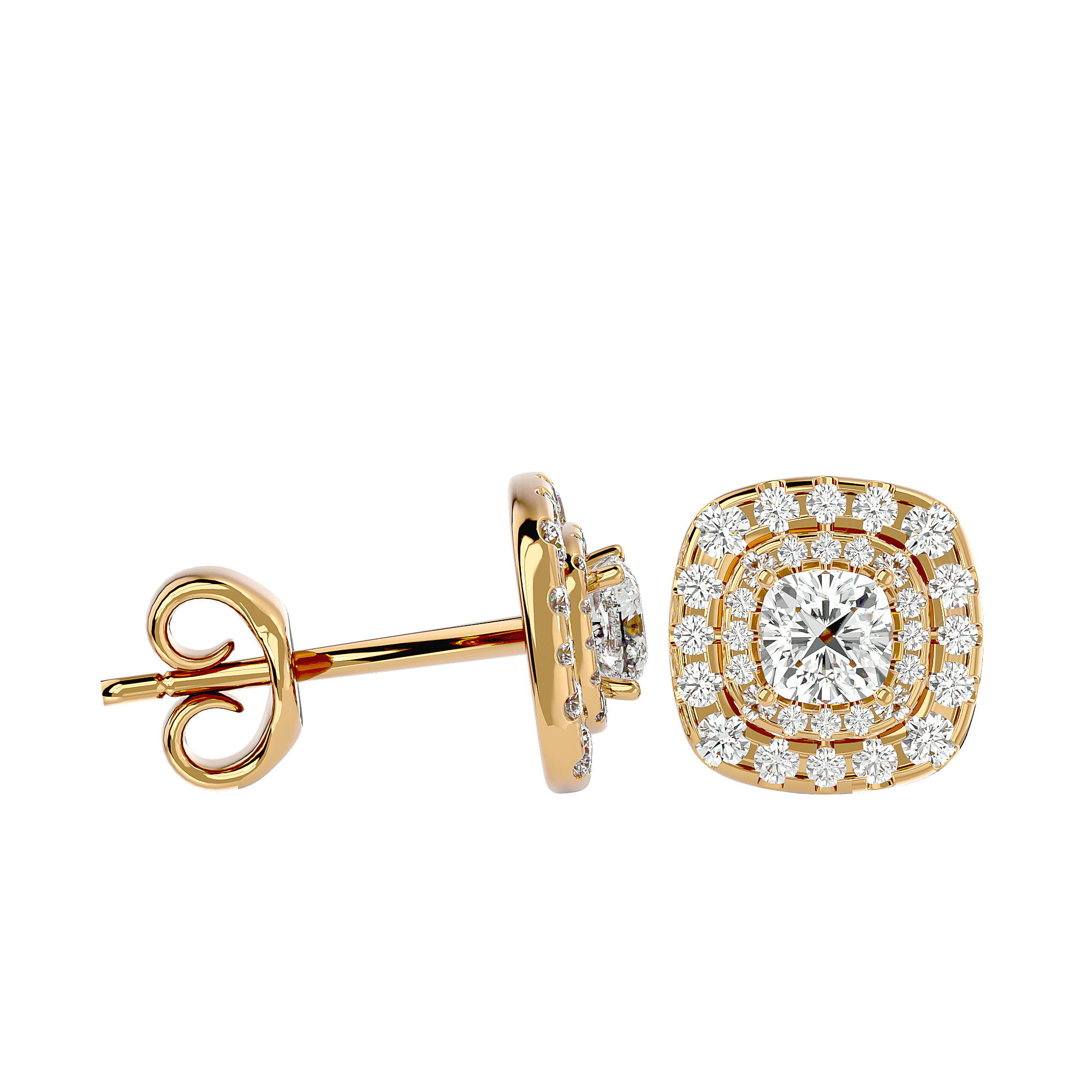 Montanelli - Diamond Earrings - Yellow Gold - Superior Stirling