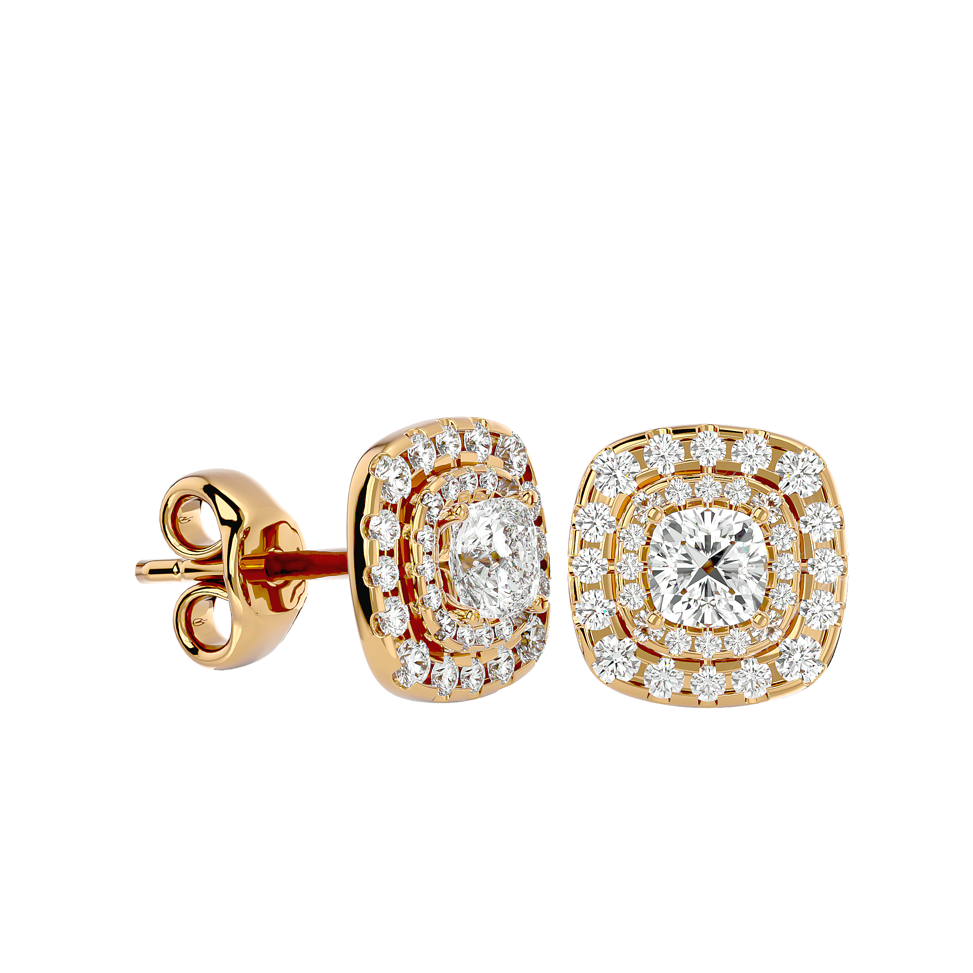 Montanelli - Diamond Earrings - Yellow Gold - Superior Stirling