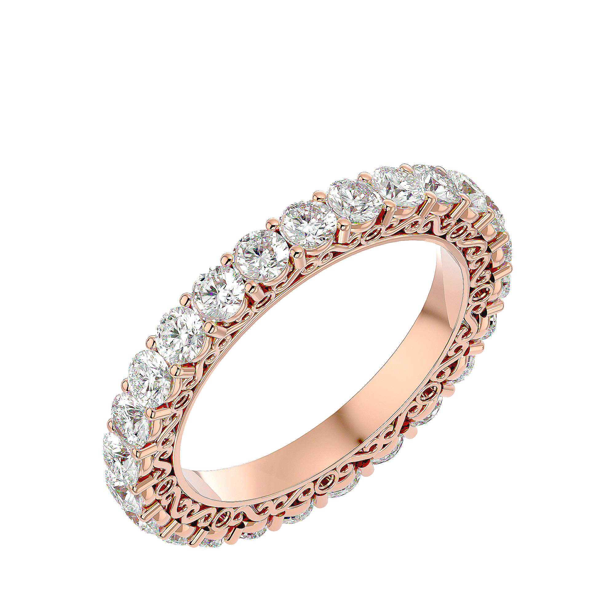 Motif - Diamond Eternity Ring - Rose Gold - Superior Stirling