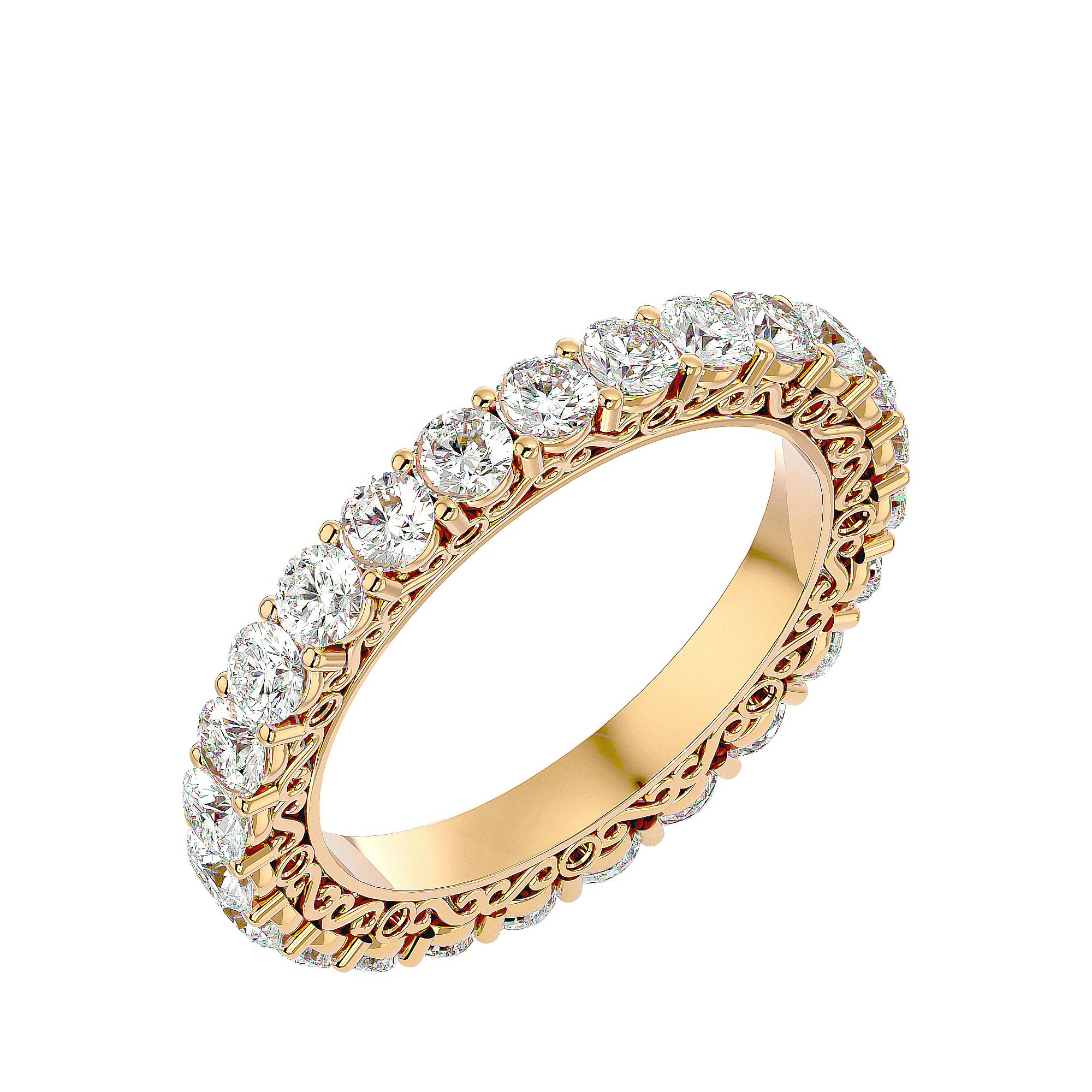 Motif - Diamond Eternity Ring - Yellow Gold - Superior Stirling