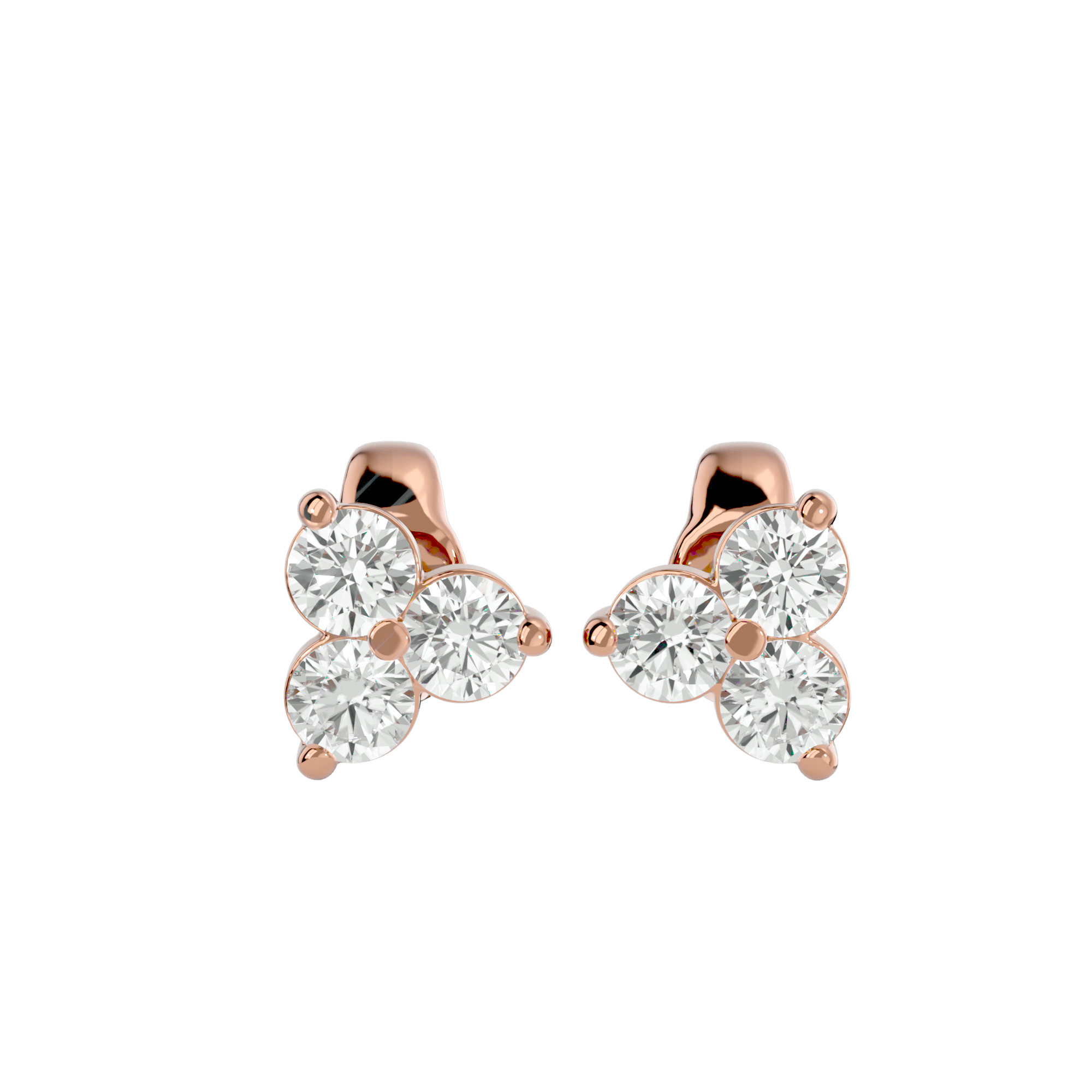 Neta - Diamond Earrings - Rose Gold - Superior Stirling