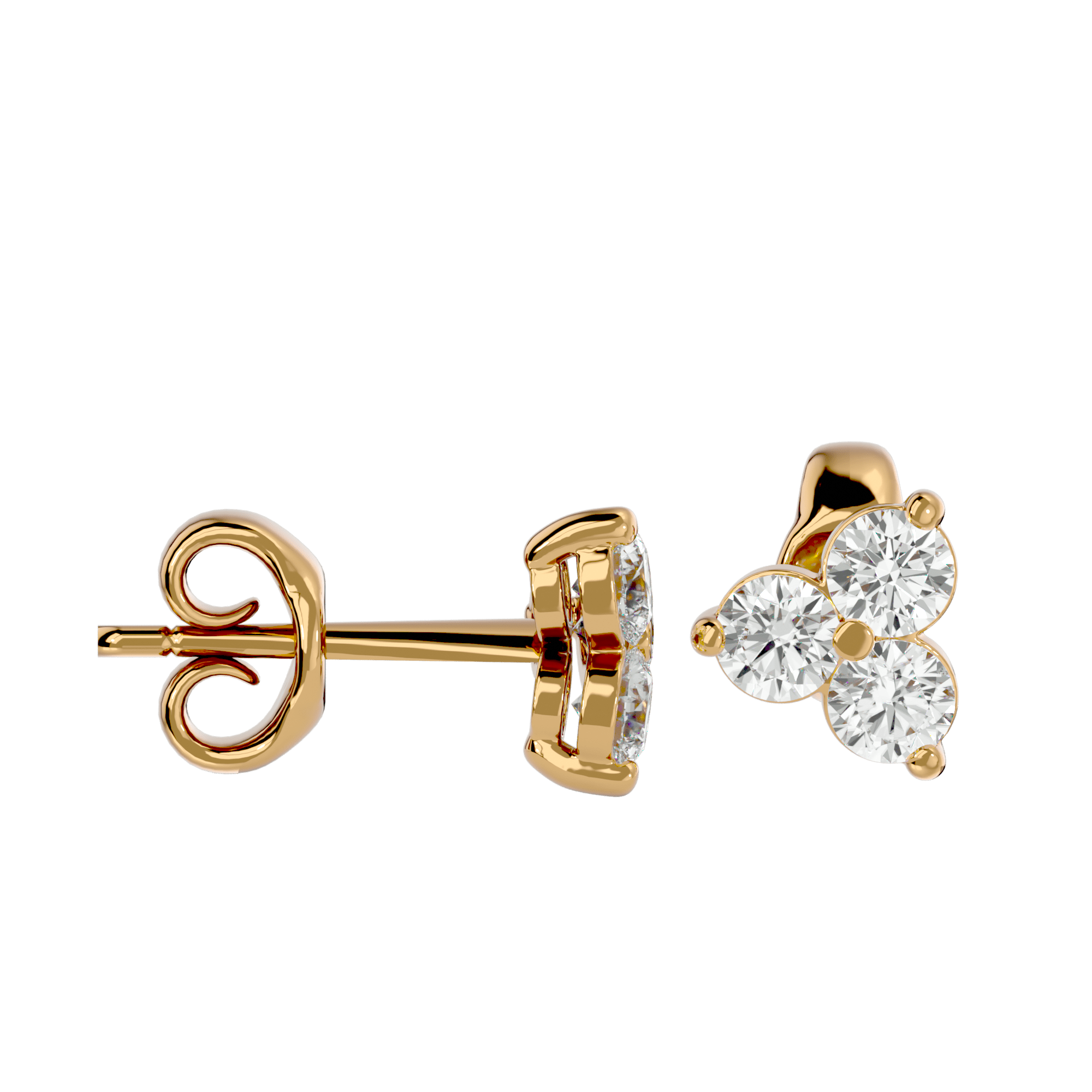 Neta - Diamond Earrings - Yellow Gold - Superior Stirling