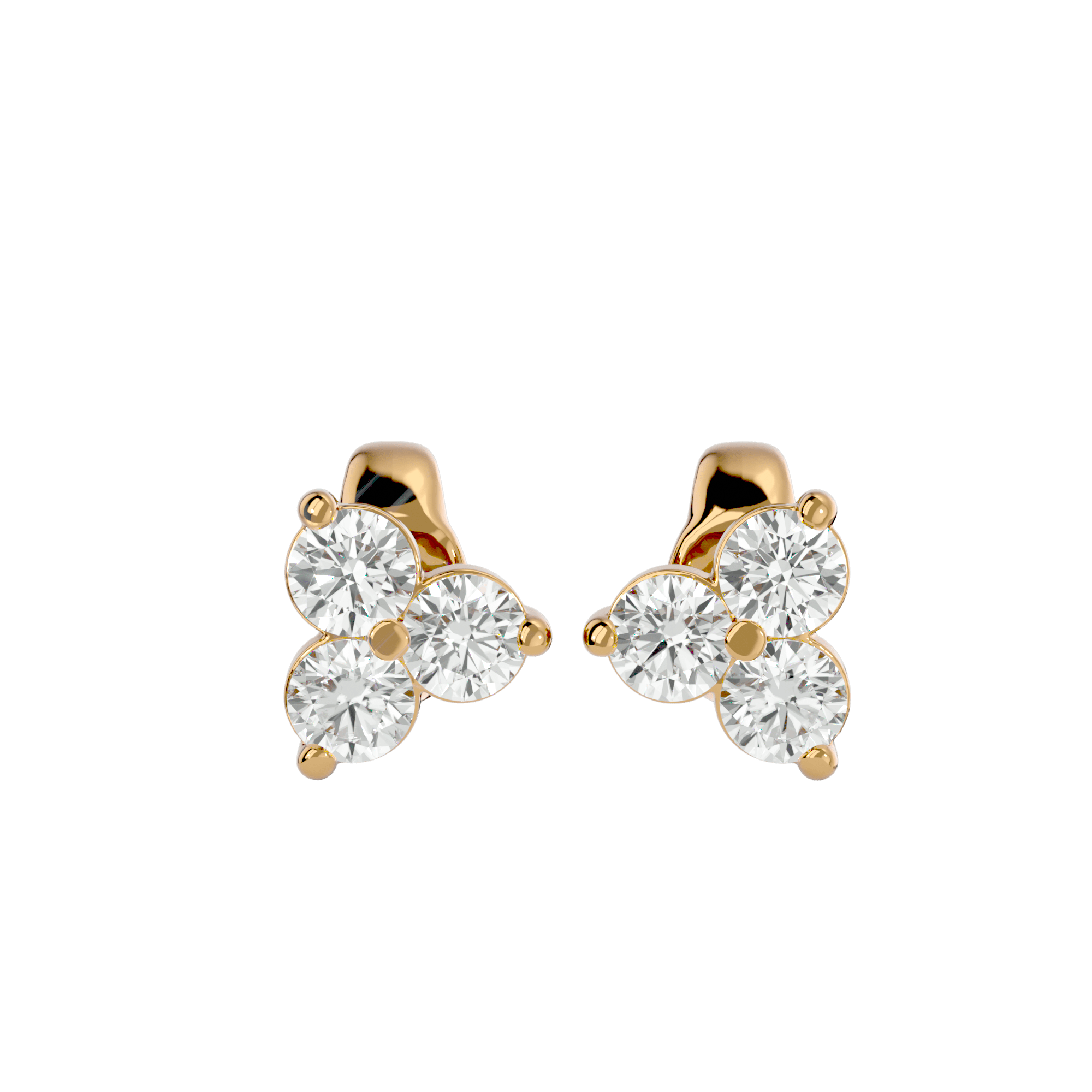 Neta - Diamond Earrings - Yellow Gold - Superior Stirling