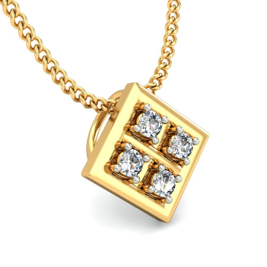 Parietal - Diamond Pendant - Yellow Gold - Superior Stirling