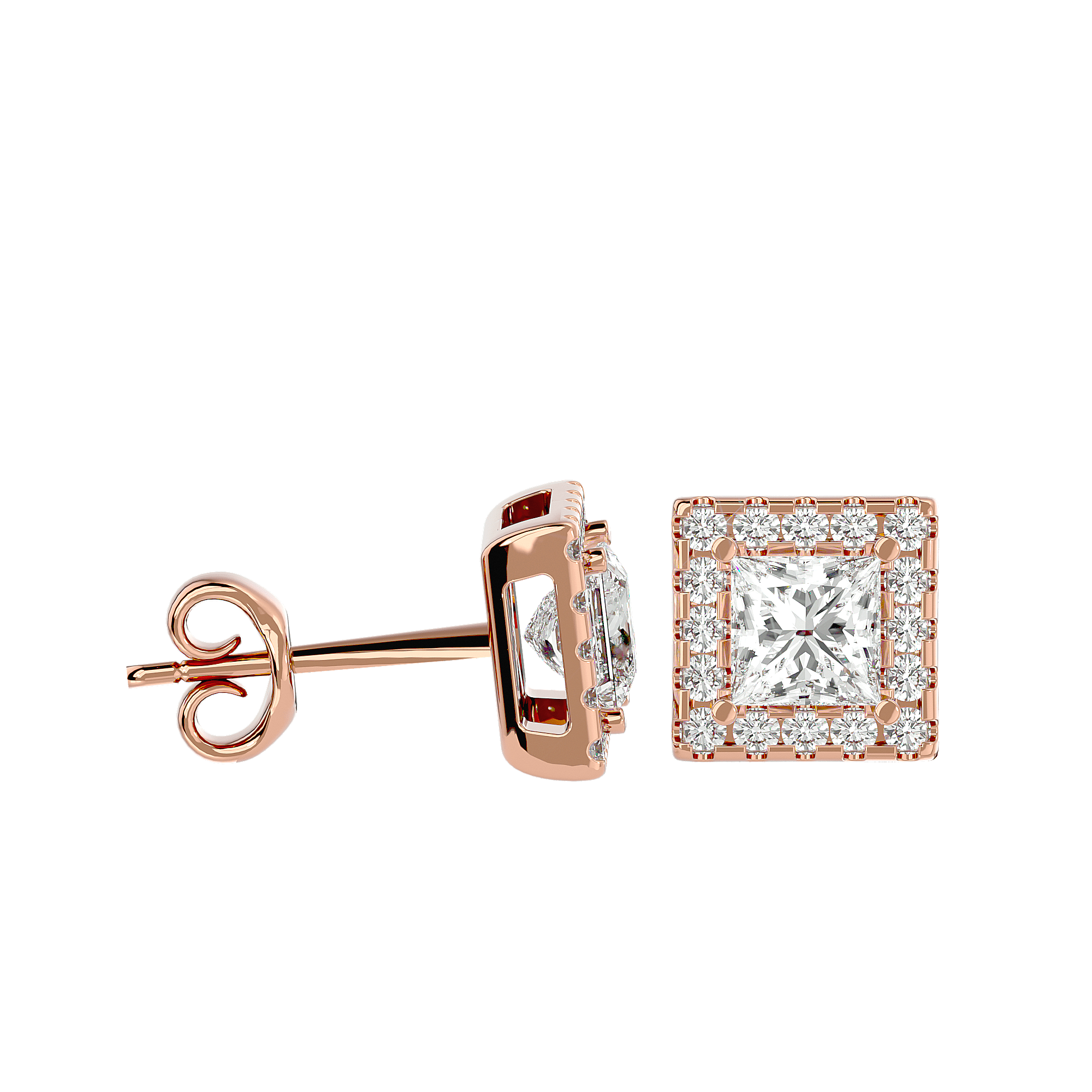 Praslin - Diamond Earrings - Rose Gold - Superior Stirling