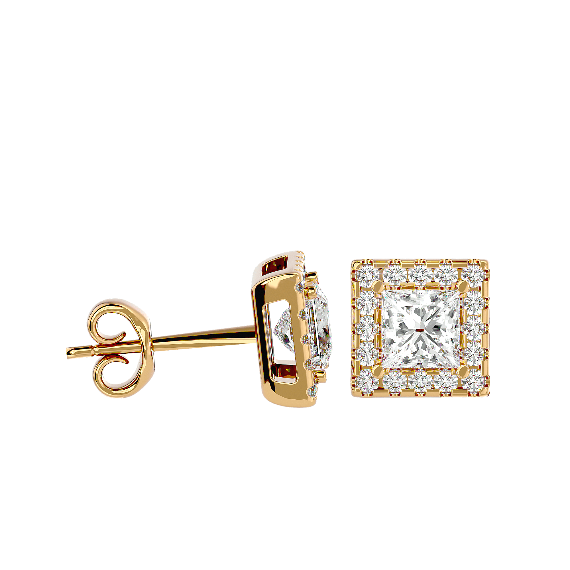 Praslin - Diamond Earrings - Yellow Gold - Superior Stirling