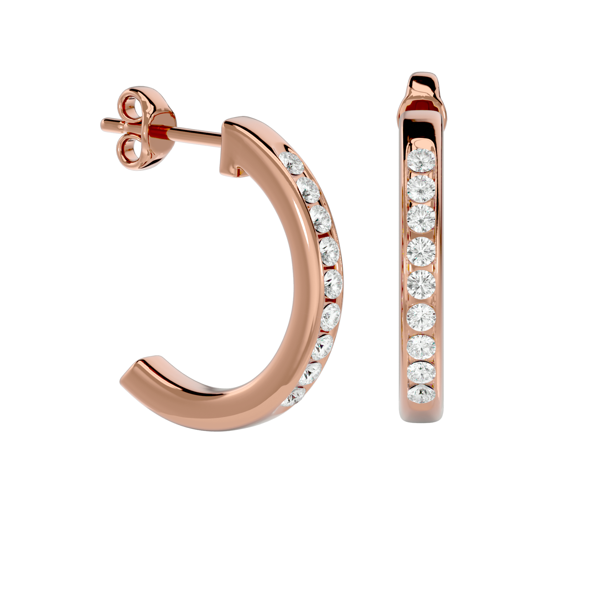 Siren - Diamond Earrings - Rose Gold - Superior Stirling