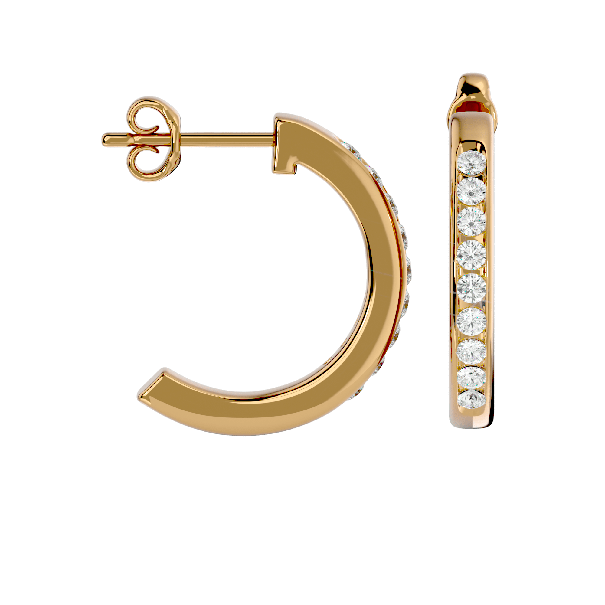 Siren - Diamond Earrings - Yellow Gold - Superior Stirling