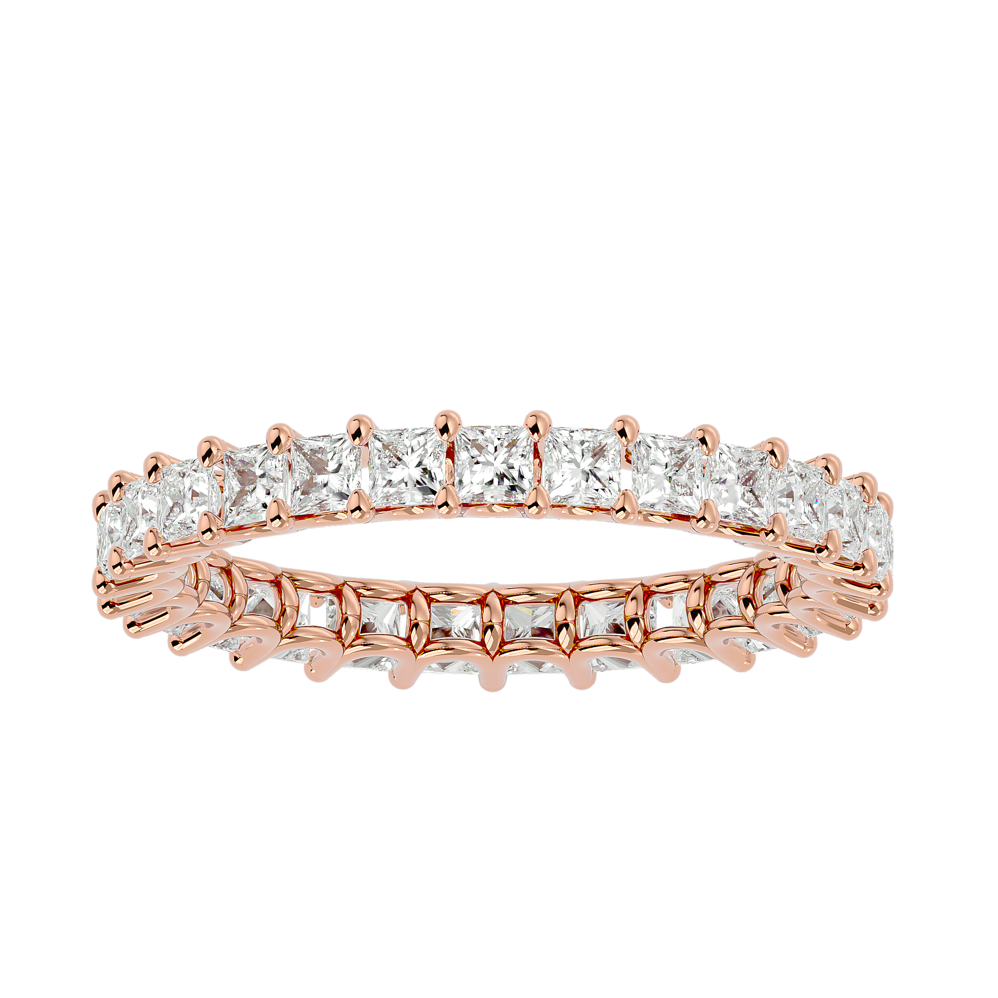 Soletos - Diamond Eternity Ring - Rose Gold - Superior Stirling