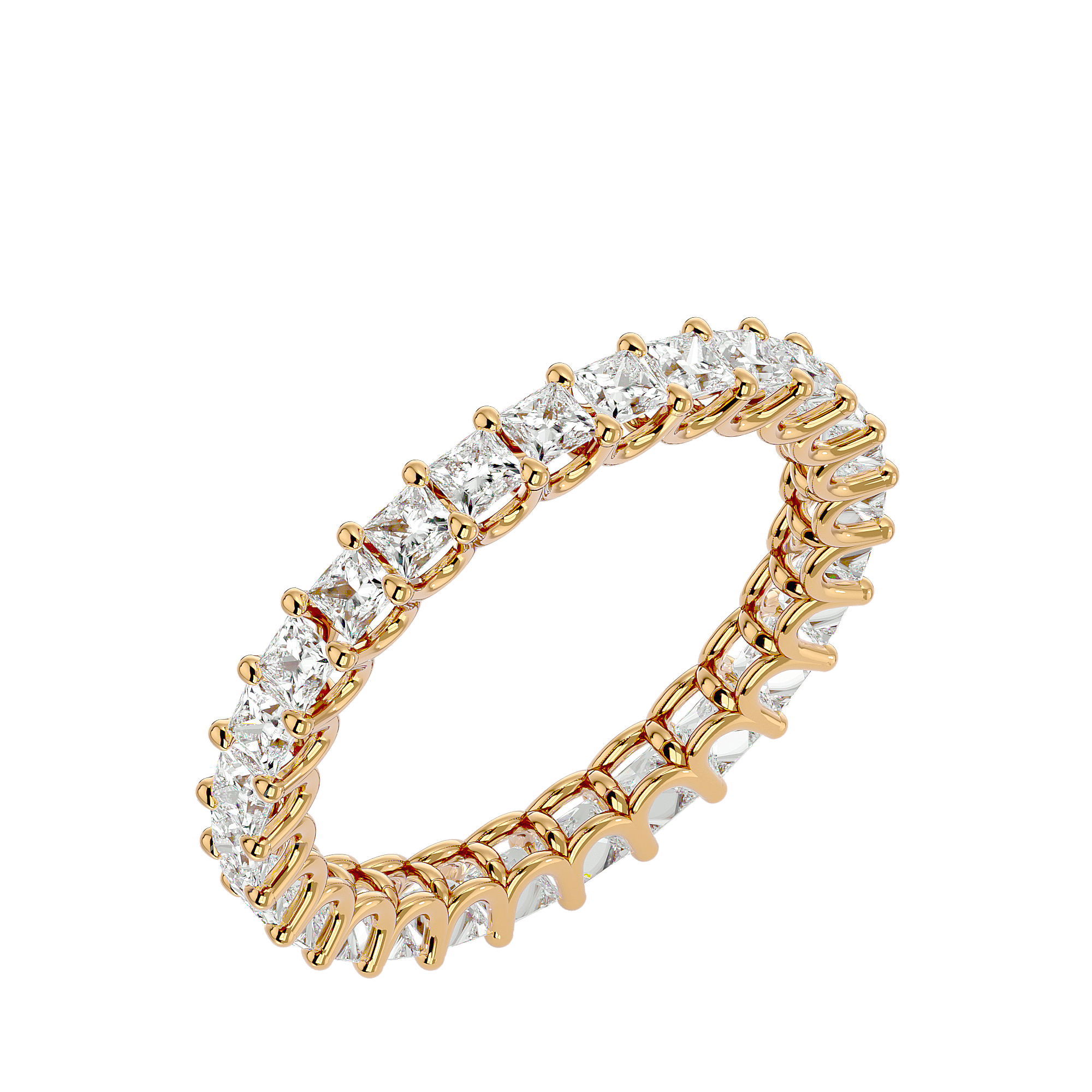 Soletos - Diamond Eternity Ring - Yellow Gold - Superior Stirling