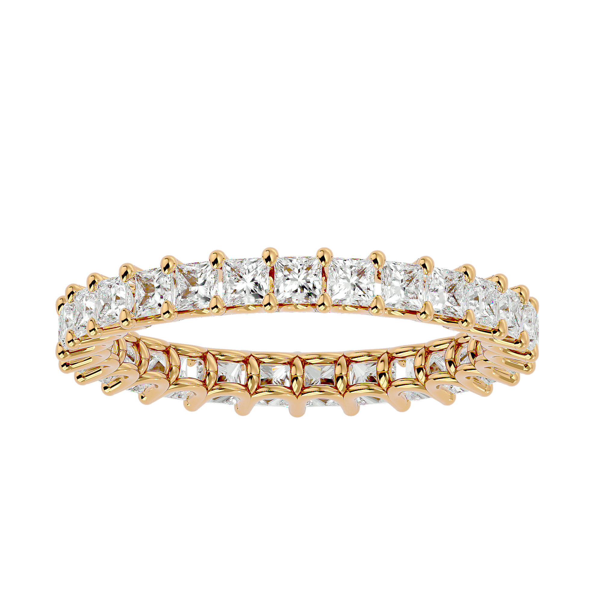 Soletos - Diamond Eternity Ring - Yellow Gold - Superior Stirling