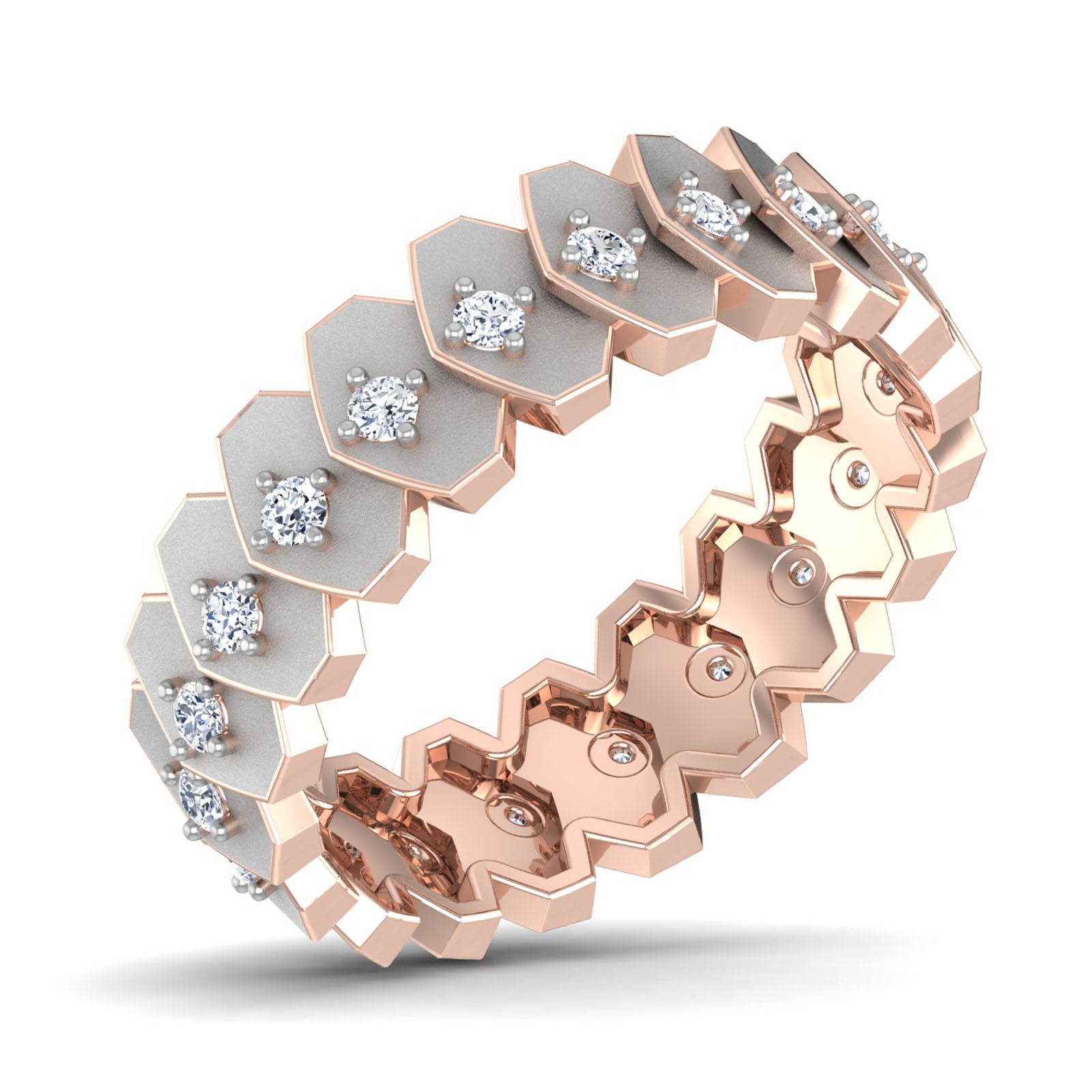 Treis - Diamond Ring - Rose Gold - Superior Stirling