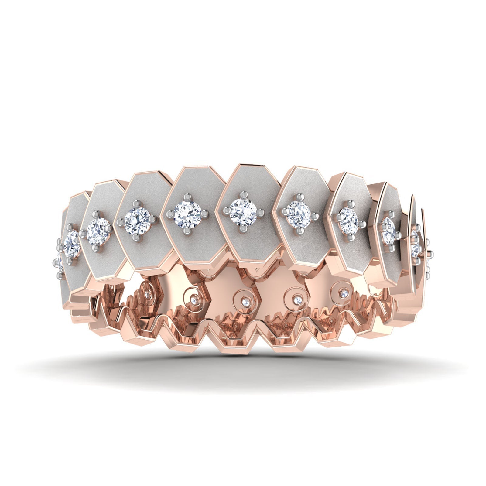 Treis - Diamond Ring - Rose Gold - Superior Stirling