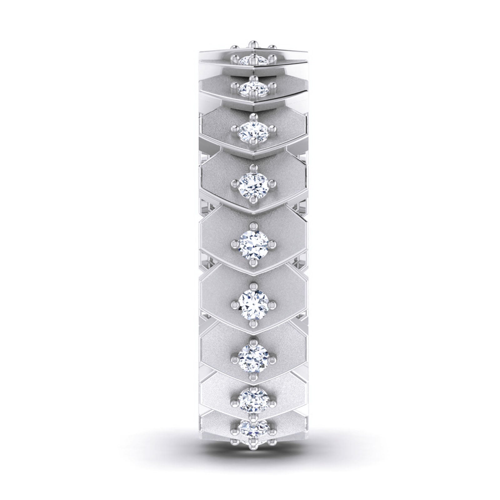 Treis - Diamond Ring - White Gold - Superior Stirling