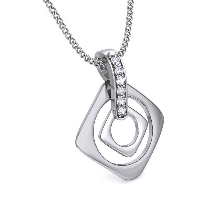 Vannes - Diamond Pendant - White Gold - Superior Stirling