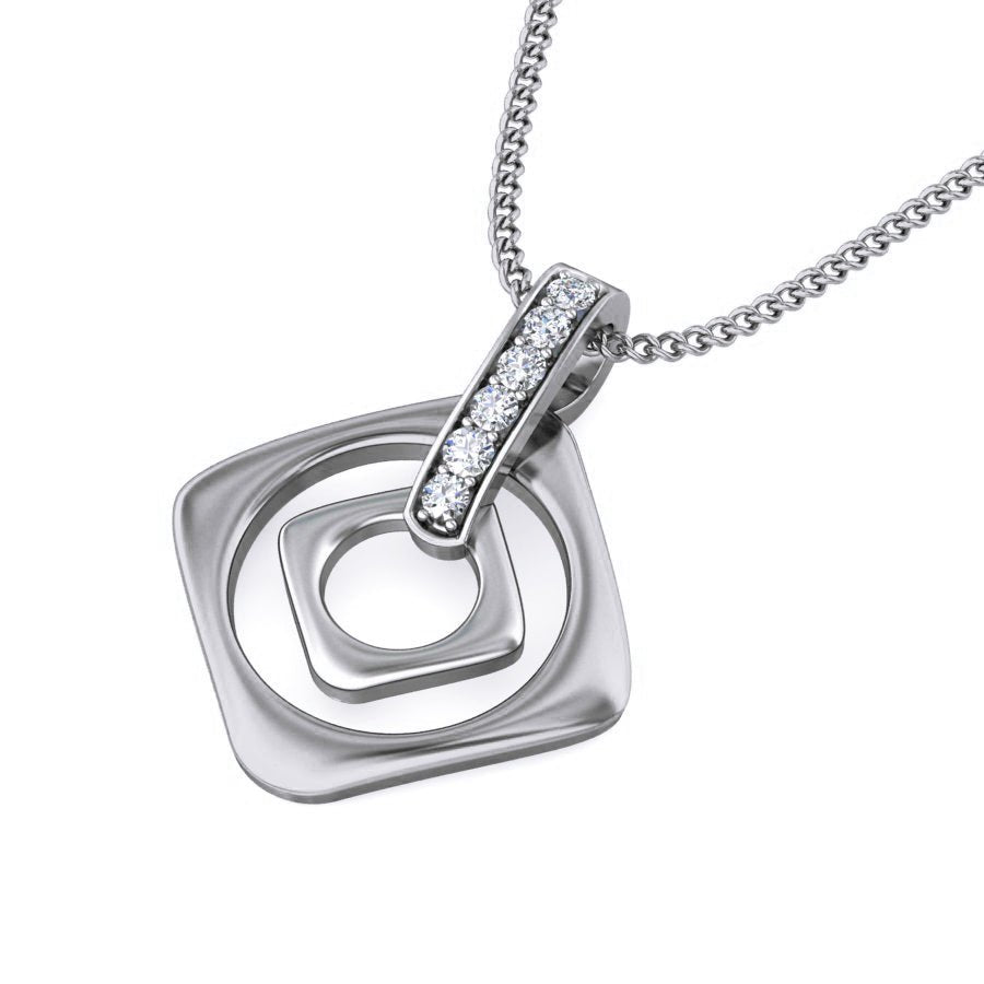 Vannes - Diamond Pendant - White Gold - Superior Stirling