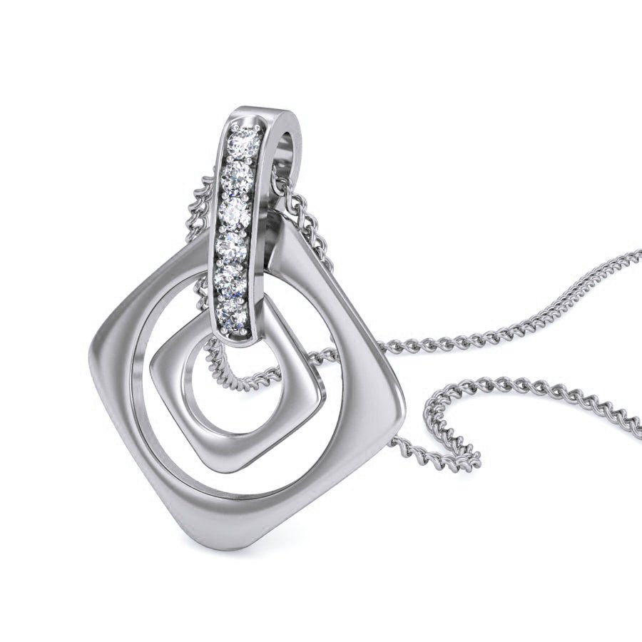 Vannes - Diamond Pendant - White Gold - Superior Stirling