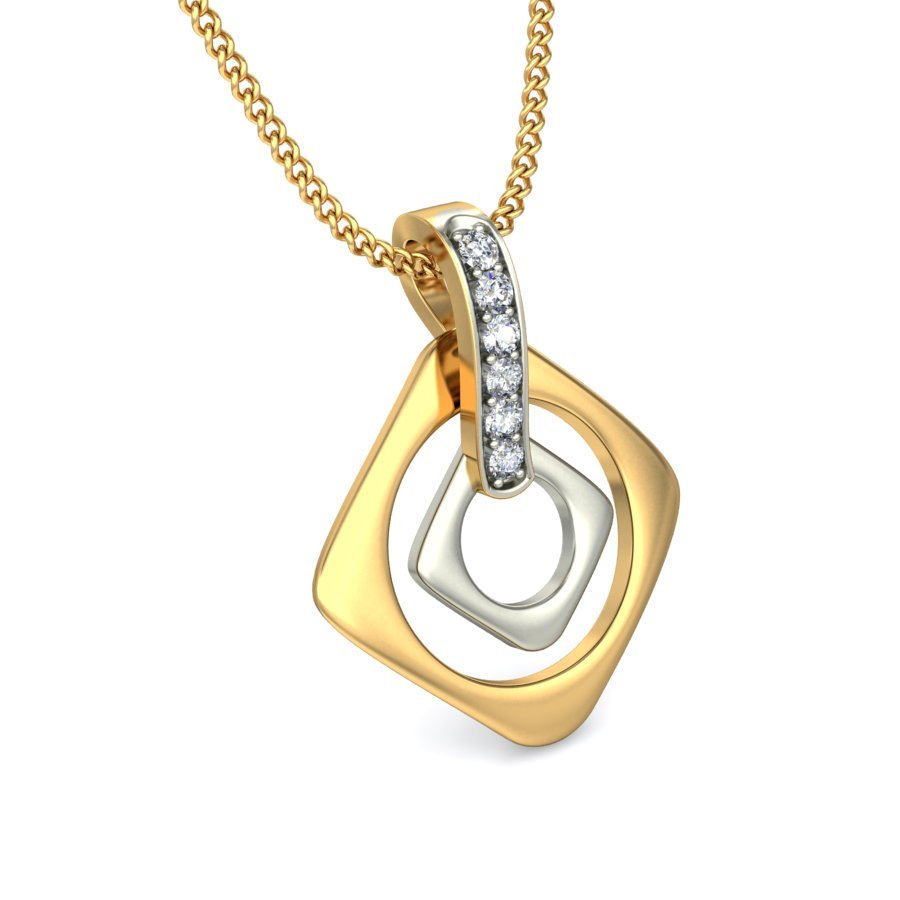 Vannes - Diamond Pendant - Yellow Gold - Superior Stirling