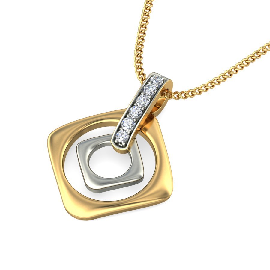 Vannes - Diamond Pendant - Yellow Gold - Superior Stirling