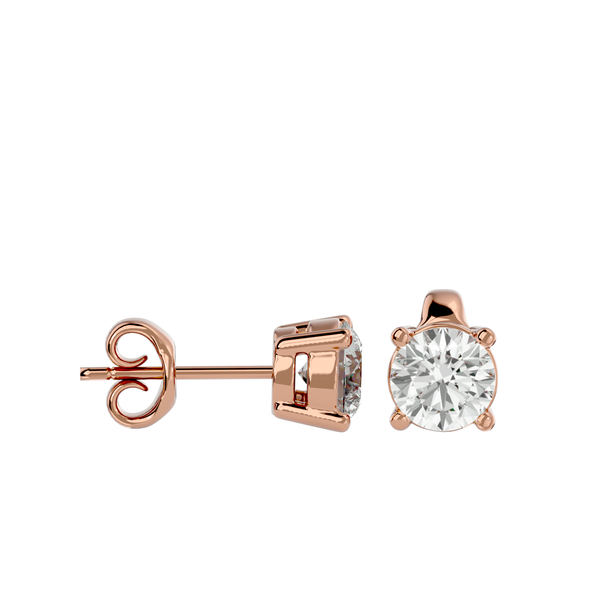 Vicental - Diamond Earrings - Rose Gold - Superior Stirling