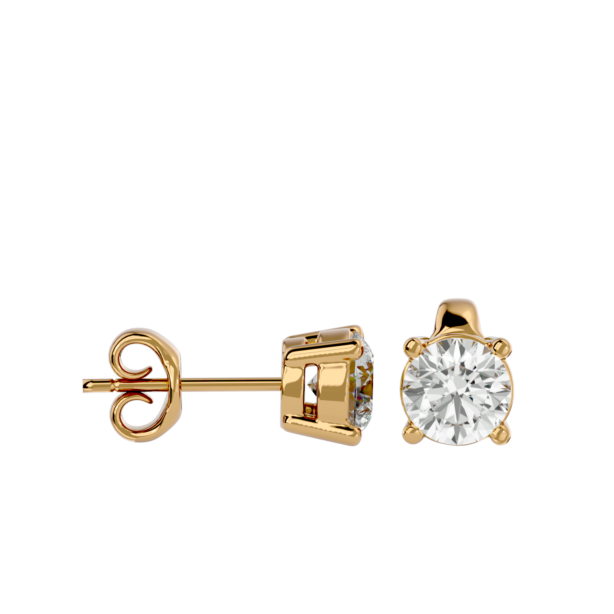 Vicental - Diamond Earrings - Yellow Gold - Superior Stirling