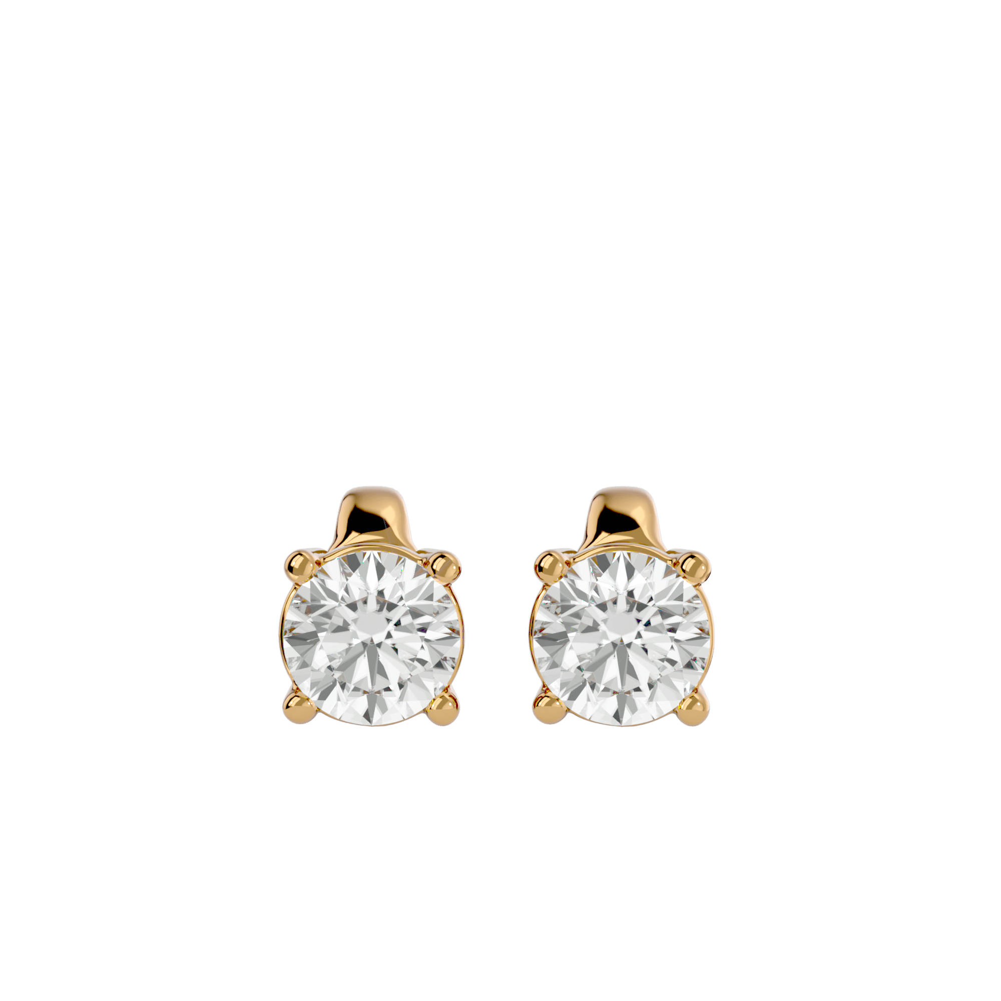 Vicental - Diamond Earrings - Yellow Gold - Superior Stirling